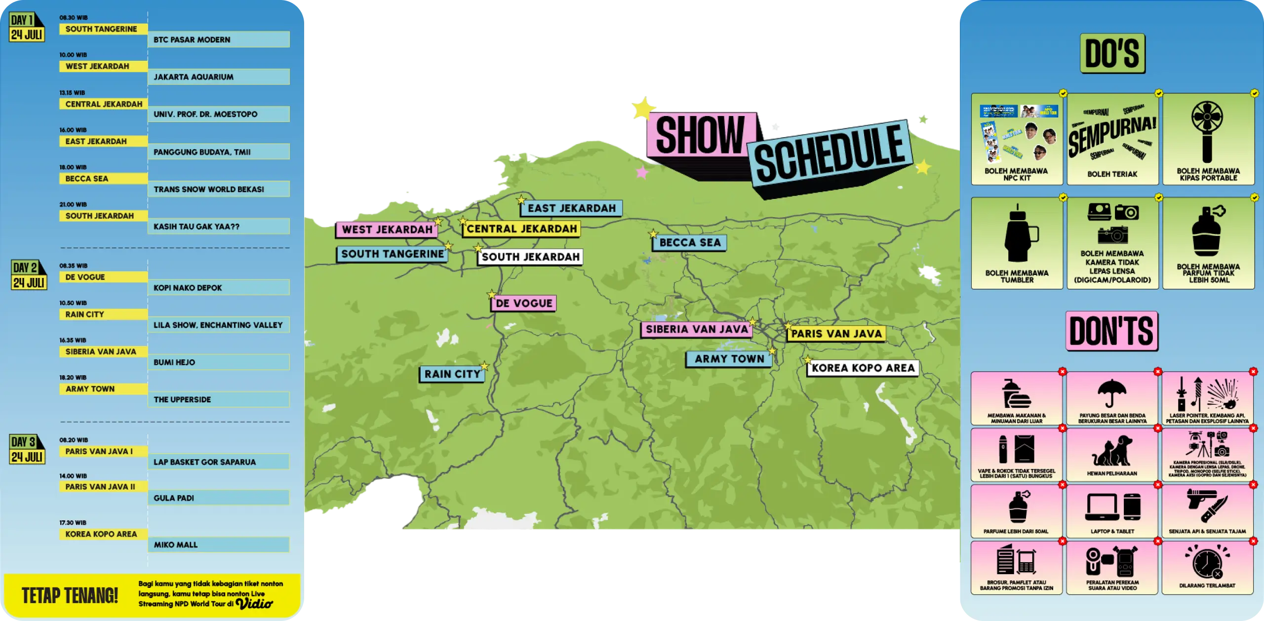 NPD World Tour show schedule